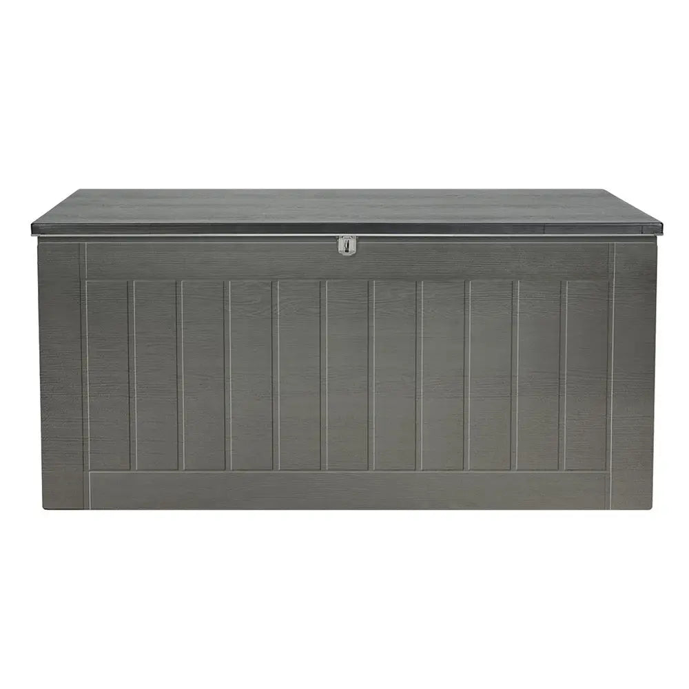 Gardeon Outdoor Storage Box 830L Container Lockable Garden Bench Tool Shed Black - Home & Garden > Storage