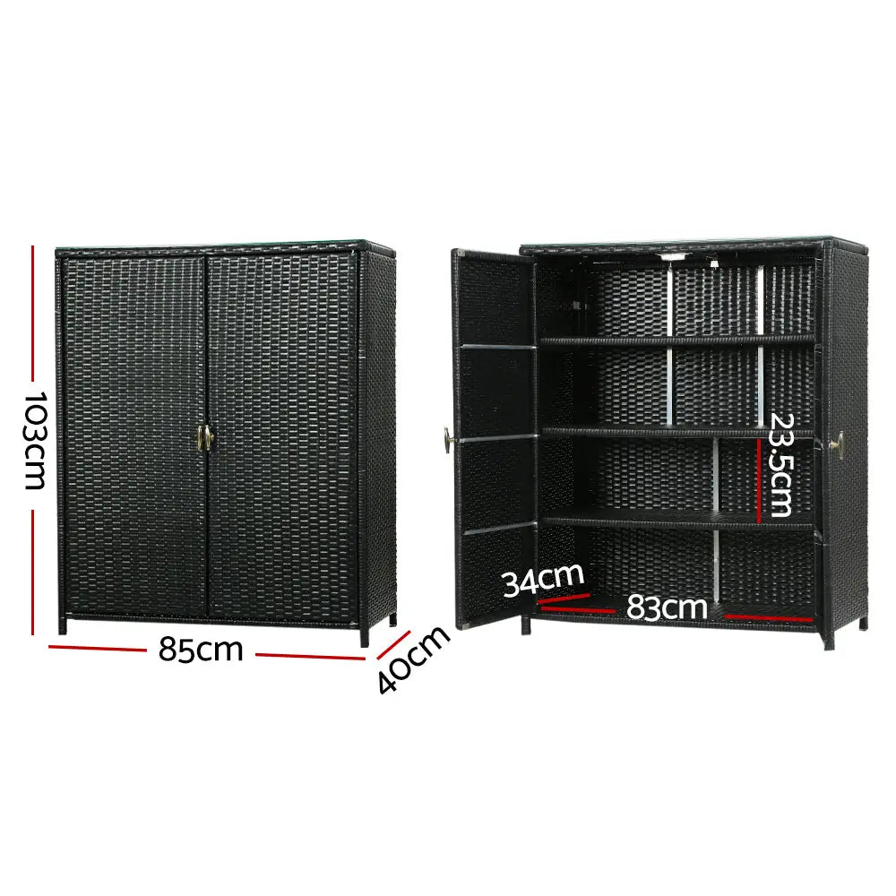 Gardeon Outdoor Storage Box Garage Wicker Shelf Chest Garden Shed Tools - Home & Garden > Storage