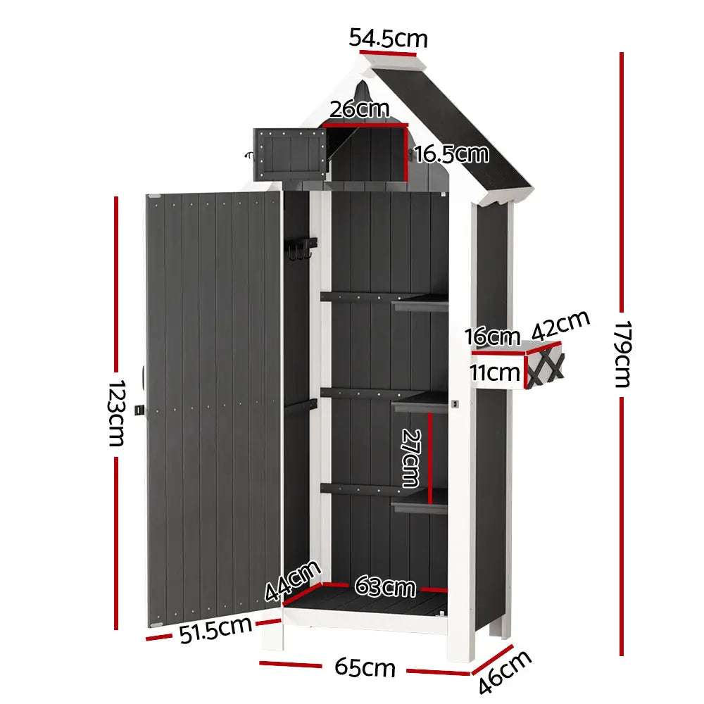 Gardeon Outdoor Storage Shed Box Wooden Shelf Chest Garden Furniture - Home & Garden > Storage