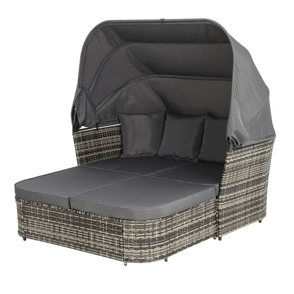 Gardeon Outdoor Sun Lounge Setting Patio Furniture Wicker Sofa Garden Day Bed - Furniture > Outdoor