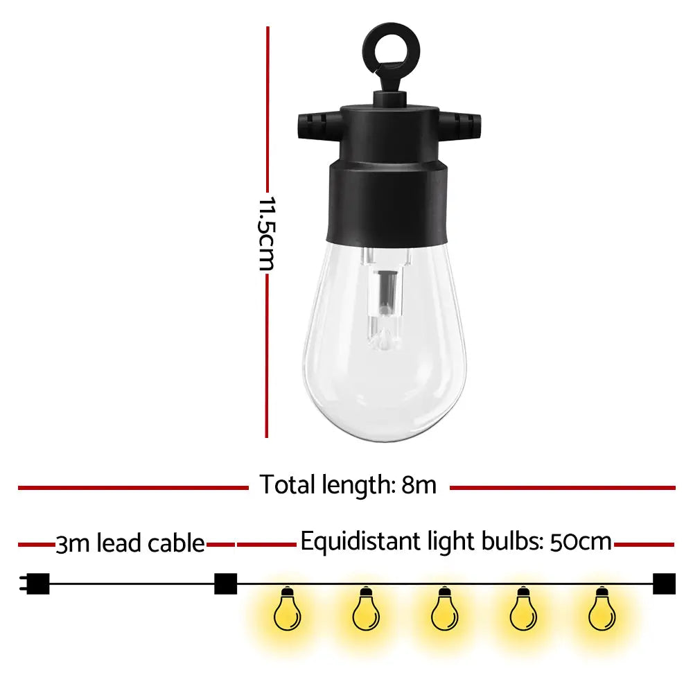 Gardeon RGB Smart Festoon Lights Outdoor LED String Lights Waterproof WiFi APP - Home & Garden > Lighting