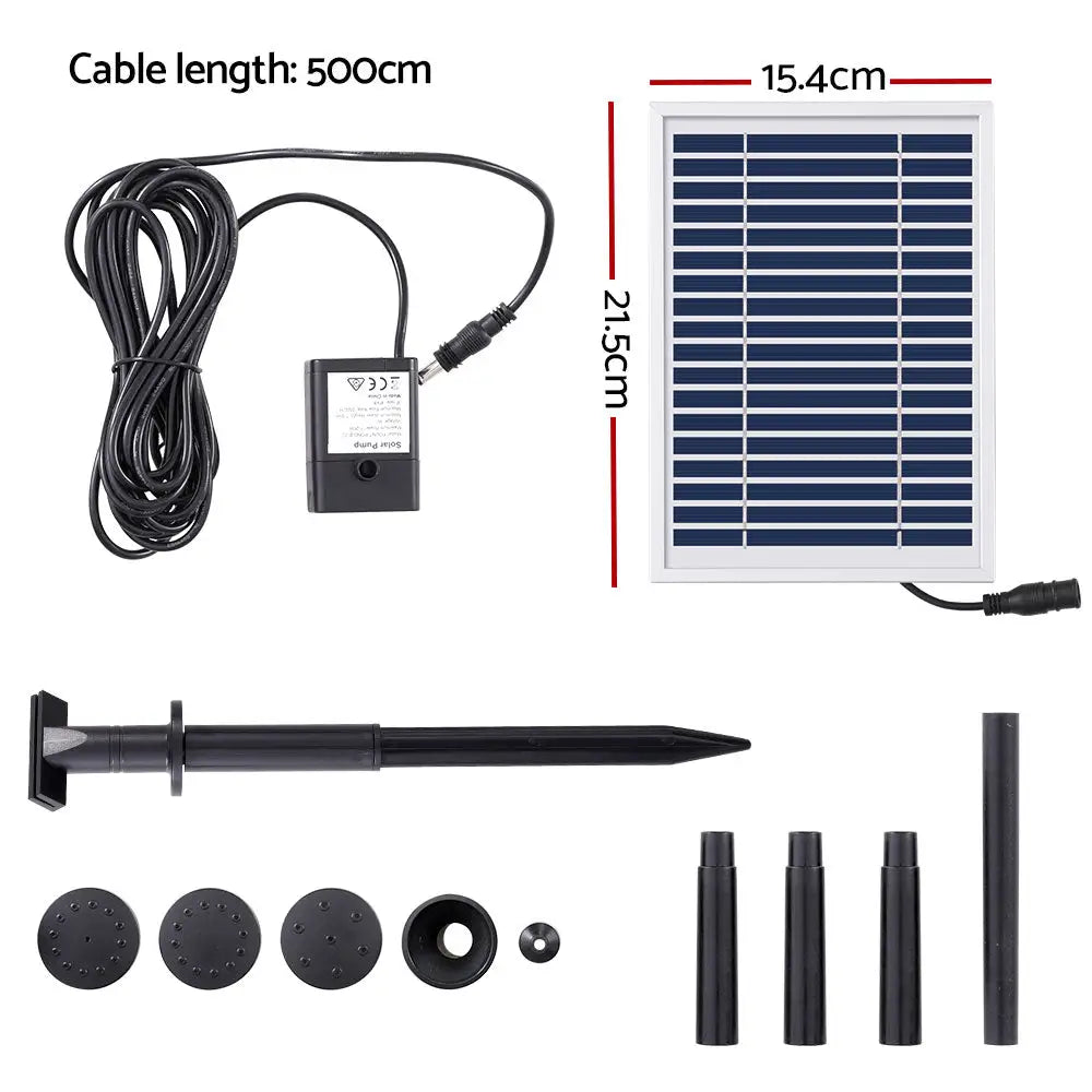 Gardeon Solar Pond Pump Submersible Powered Garden Pool Water Fountain Kit 4.4FT - Home & Garden > Fountains