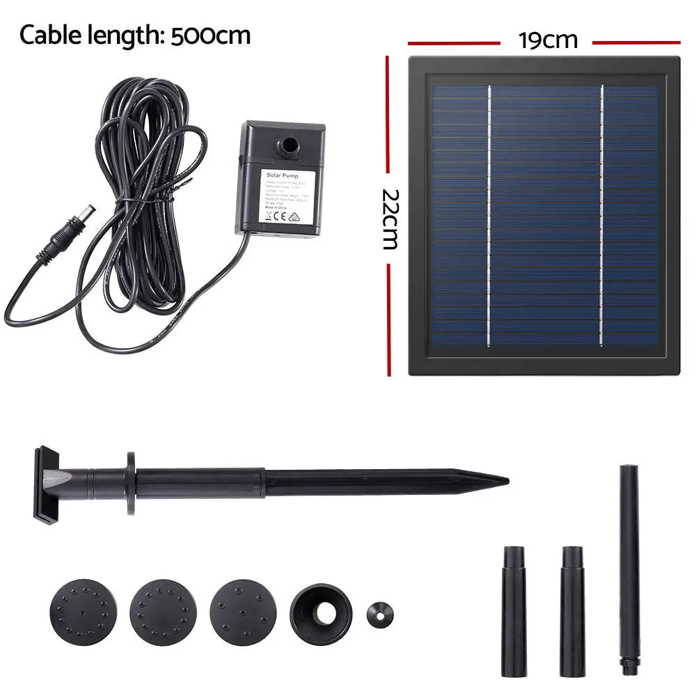 Gardeon Solar Pond Pump Submersible Powered Garden Pool Water Fountain Kit 6.1FT - Home & Garden > Fountains