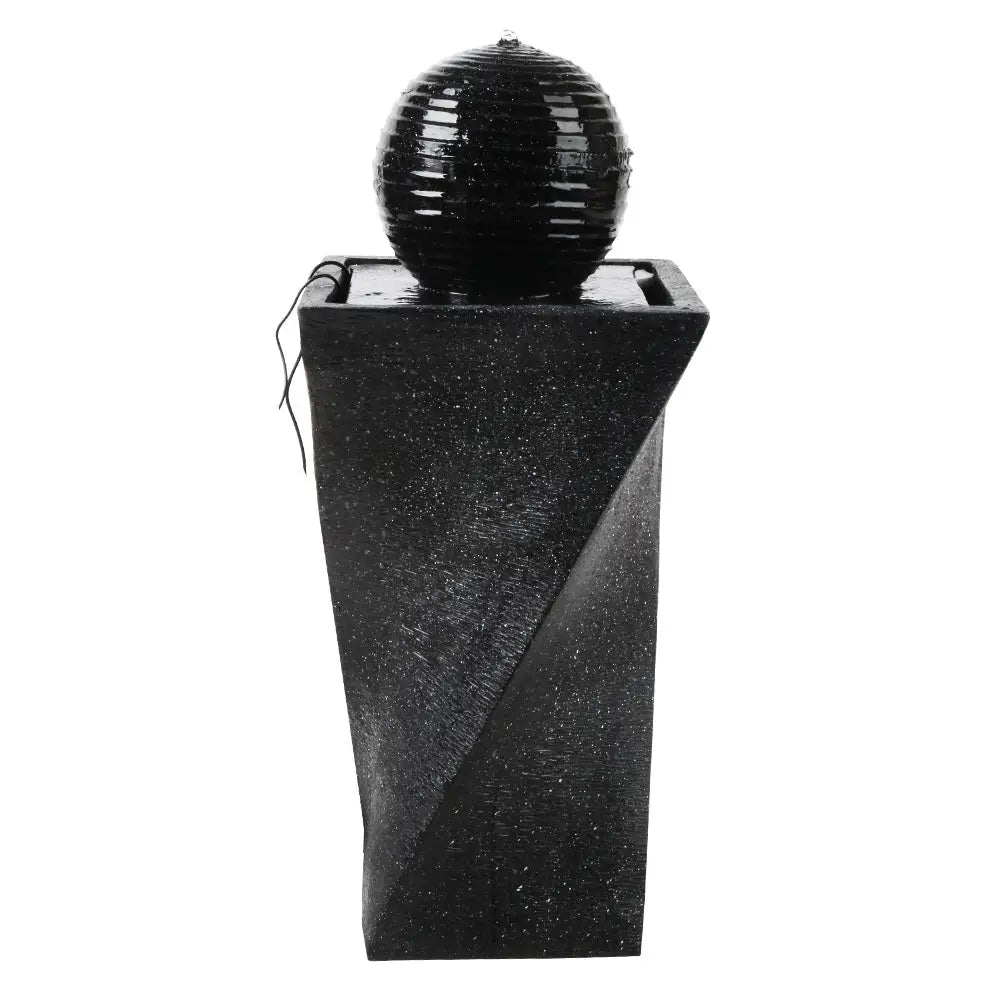 Gardeon Solar Water Feature with LED Lights Black 85cm - Home & Garden > Fountains