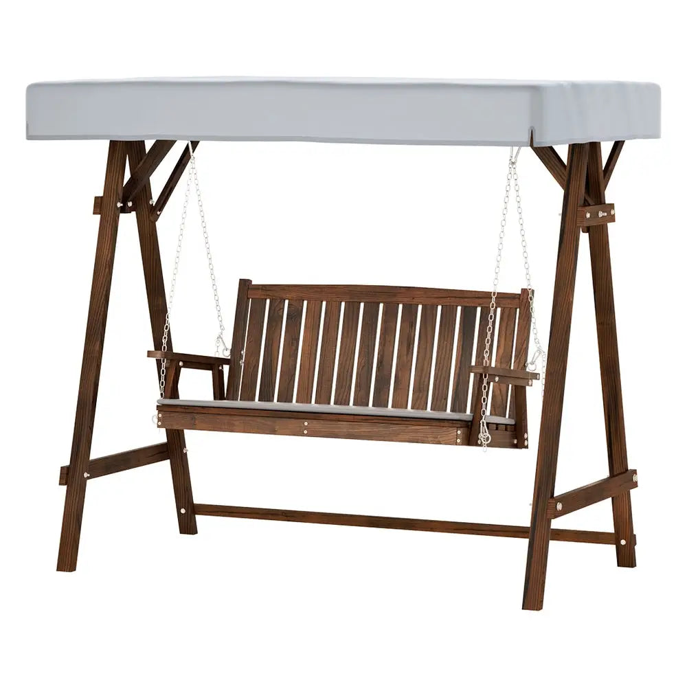 Gardeon Wooden Swing Chair Garden Bench Canopy 3 Seater Outdoor Furniture - Furniture > Outdoor