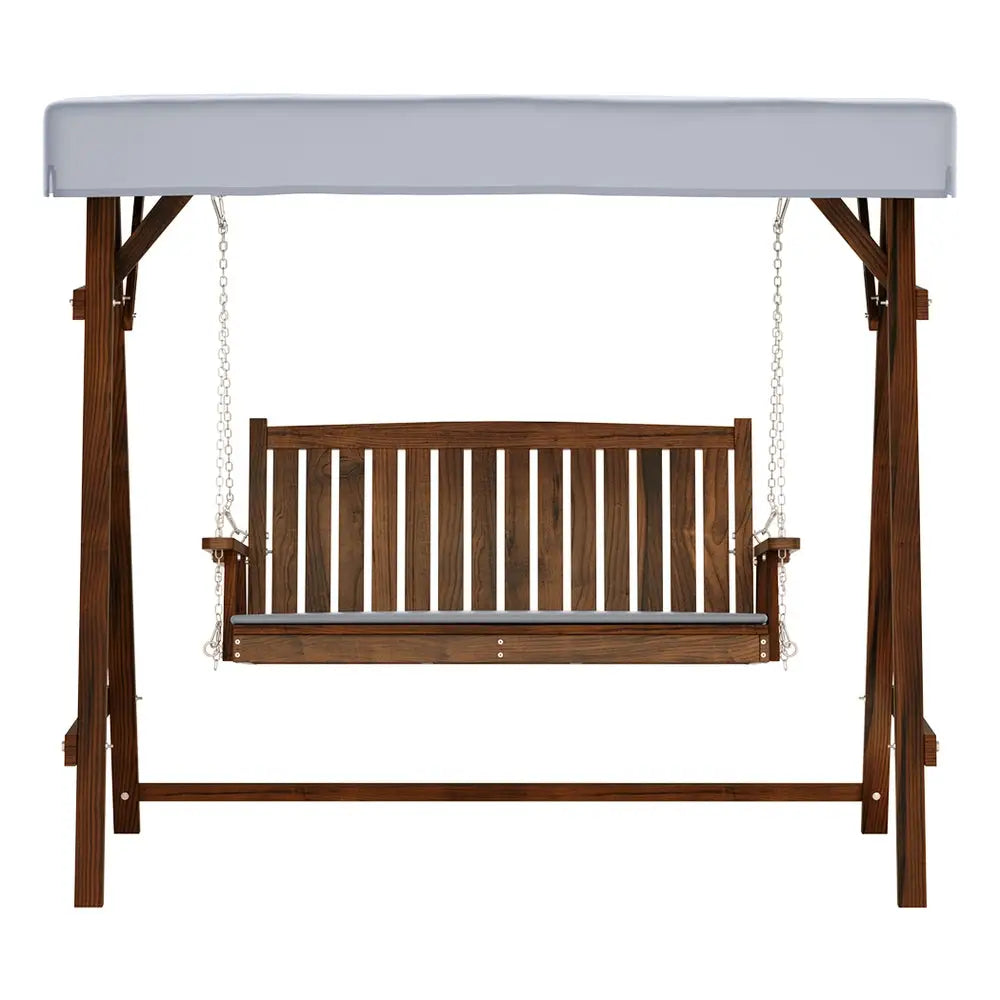Gardeon Wooden Swing Chair Garden Bench Canopy 3 Seater Outdoor Furniture - Furniture > Outdoor
