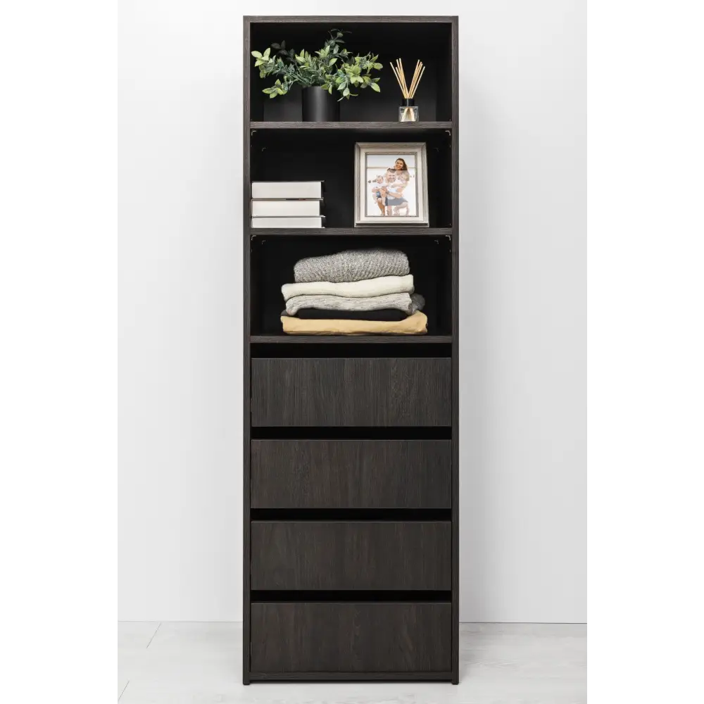 GENEVA THREE SHELF/FOUR DRAWER BUILT IN WARDROBE - CLASSIC - NORDIC ASH - Furniture > Living Room