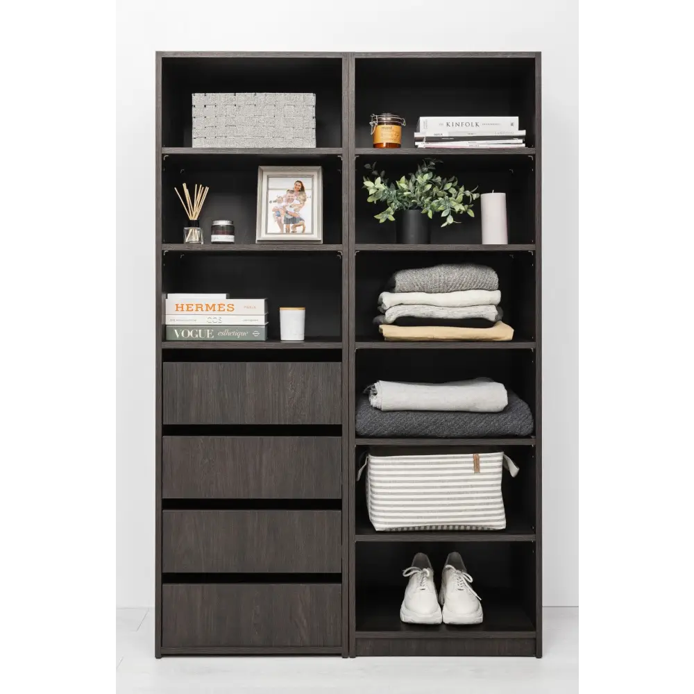 GENEVA THREE SHELF/FOUR DRAWER BUILT IN WARDROBE - CLASSIC - NORDIC ASH - Furniture > Living Room