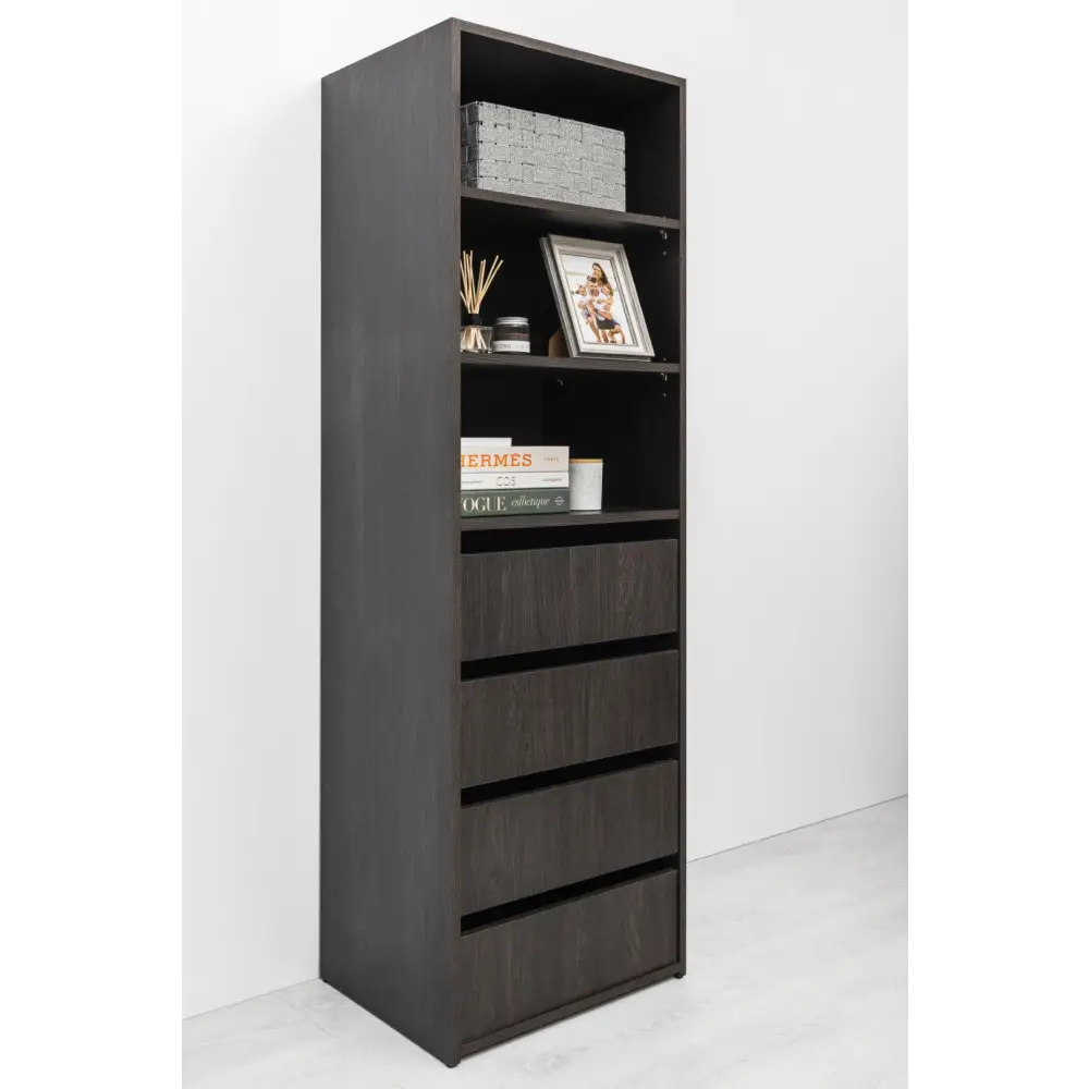 GENEVA THREE SHELF/FOUR DRAWER BUILT IN WARDROBE - CLASSIC - NORDIC ASH - Furniture > Living Room