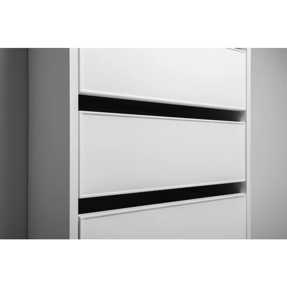GENEVA THREE SHELF/FOUR DRAWER BUILT IN WARDROBE - SLIM SHAKER - WHITE - Furniture > Living Room