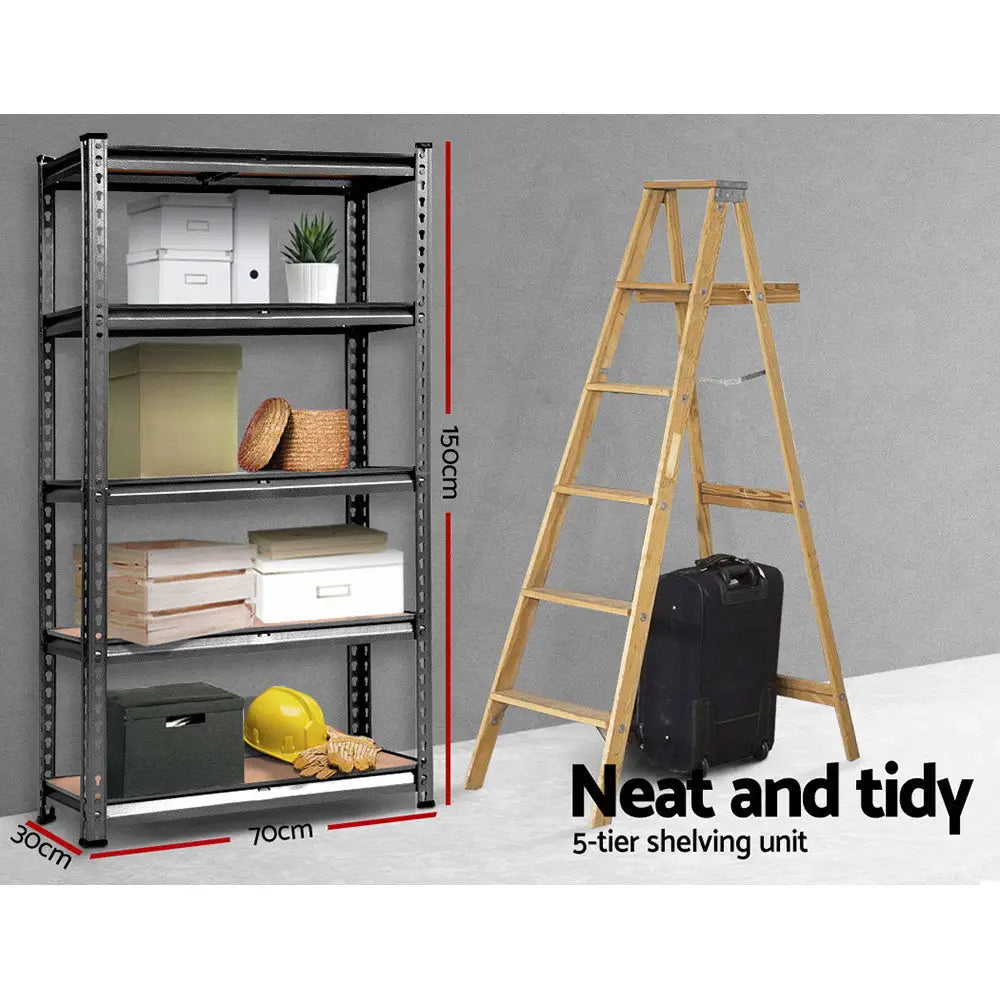 Giantz 1.5M Garage Shelving Warehouse Rack Pallet Racking Storage Shelf Charcoal - Home & Garden > Storage