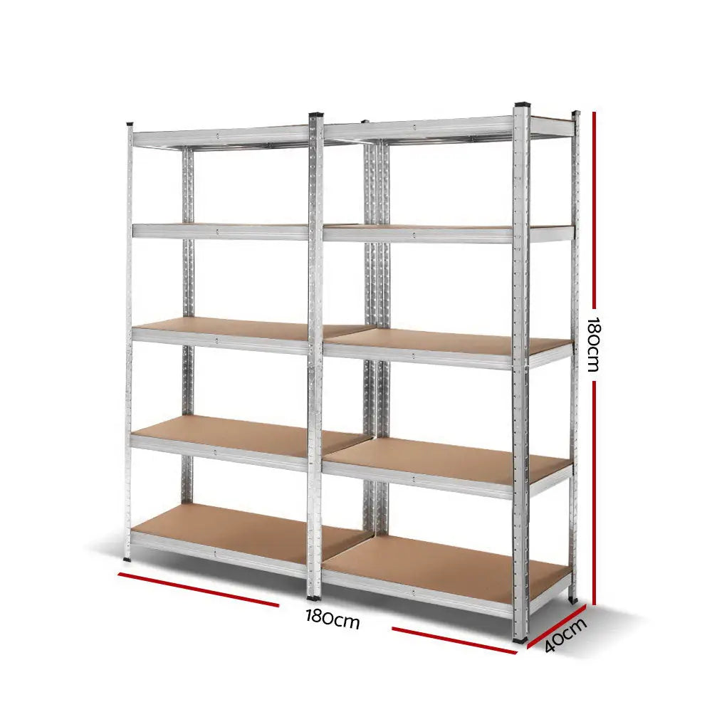 Giantz 2x1.8M Garage Shelving Warehouse Rack Pallet Racking Storage Shelf Silver - Home & Garden > Storage