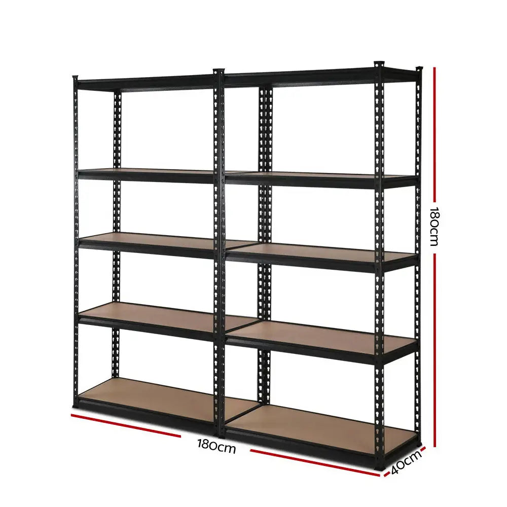 Giantz 2x1.8M Garage Shelving Warehouse Rack Pallet Racking Storage Shelve Black - Home & Garden > Storage
