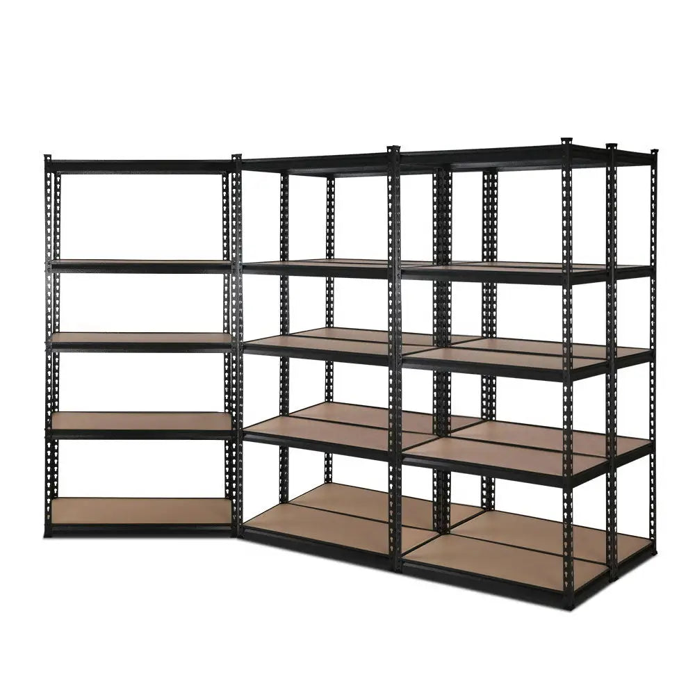 Giantz 5x1.5M Garage Shelving Warehouse Rack Pallet Racking Storage Shelve Black - Home & Garden > Storage
