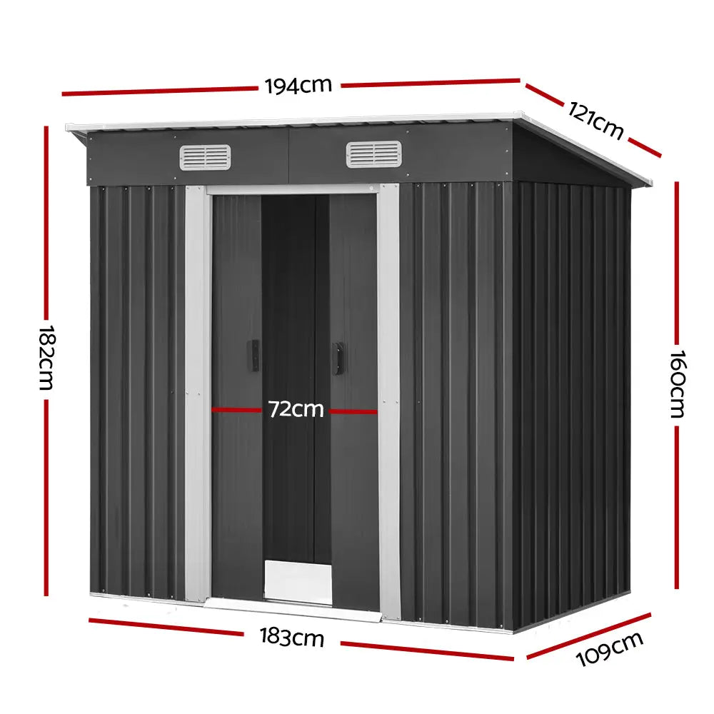 Giantz Garden Shed 1.94x1.21M Sheds Outdoor Storage Workshop House Tool Shelter Sliding Door - Home & Garden > Garden