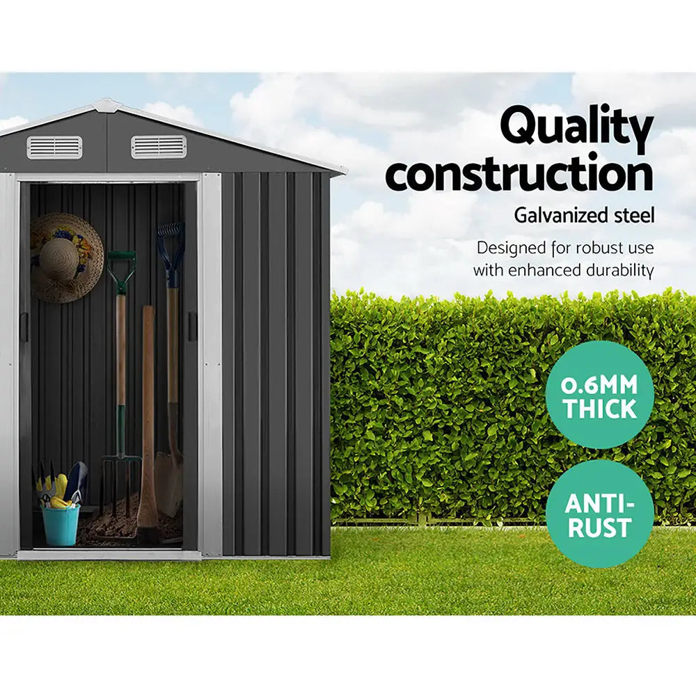 Giantz Garden Shed 1.96x1.32M Sheds Outdoor Storage Tool Workshop Metal Shelter Sliding Door - Home & Garden > Storage