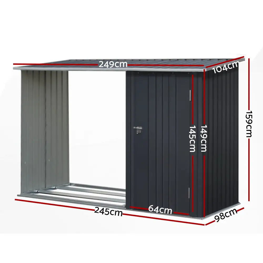 Giantz Garden Shed 2.49x1.04M Sheds Outdoor Tool Storage Workshop House Steel 2 in 1 - Home & Garden > Storage