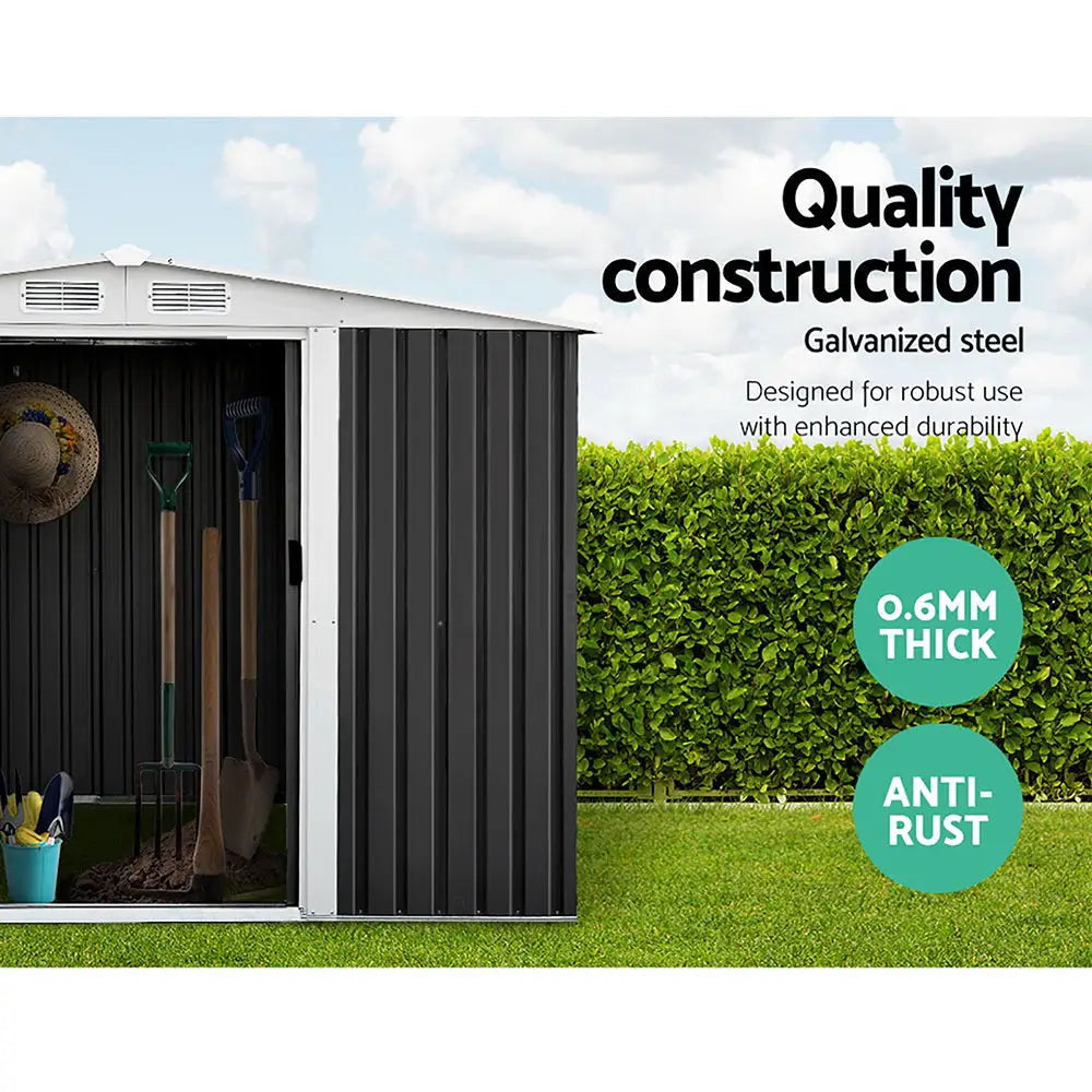 Giantz Garden Shed 2.58x2.07M Sheds Outdoor Storage Workshop Metal Shelter Sliding Door - Home & Garden > Storage