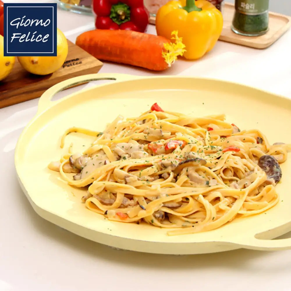 Giorno Felice IH Griddle Pan 34cm Round Ceramic Non-Stick Camping Korean Stew - Home & Garden > Kitchenware