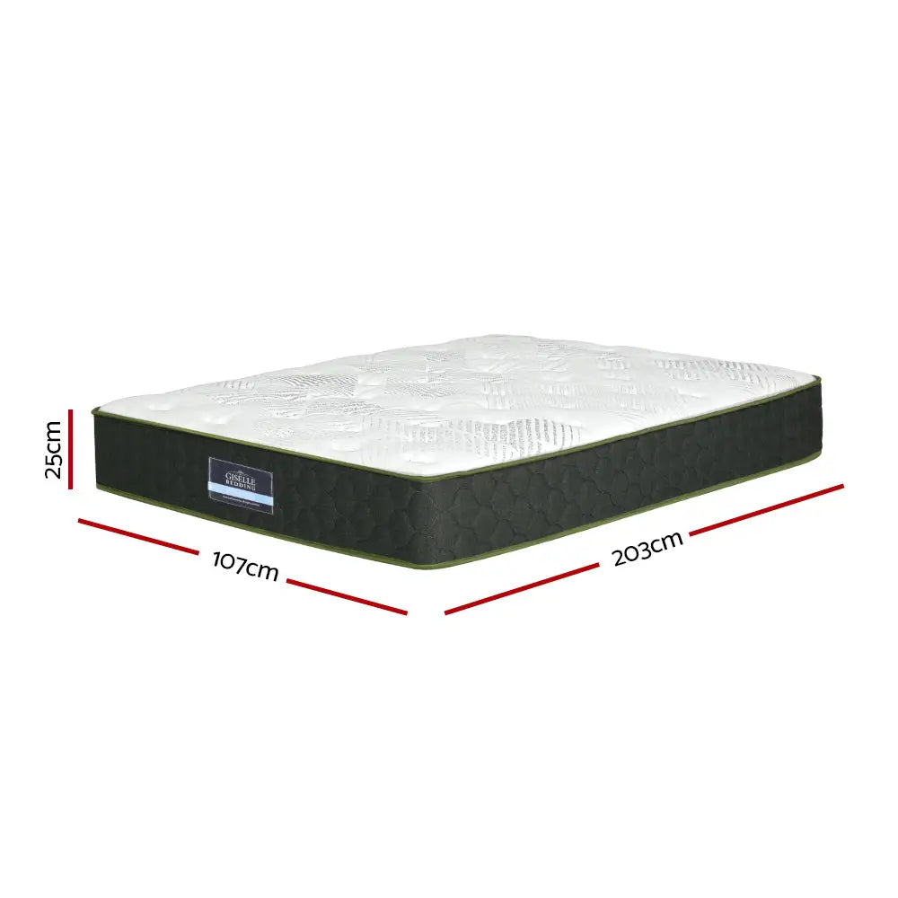 Giselle Bedding 25cm Mattress Green Tea Foam King Single - Furniture > Mattresses