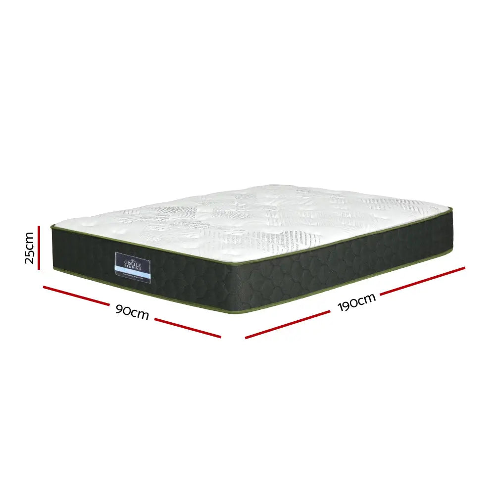 Giselle Bedding 25cm Mattress Green Tea Foam Single - Furniture > Mattresses
