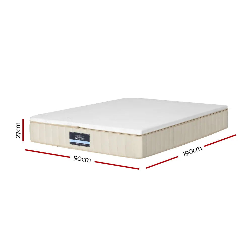 Giselle Bedding 27cm Mattress Double-sided Flippable Layer Single - Furniture > Mattresses
