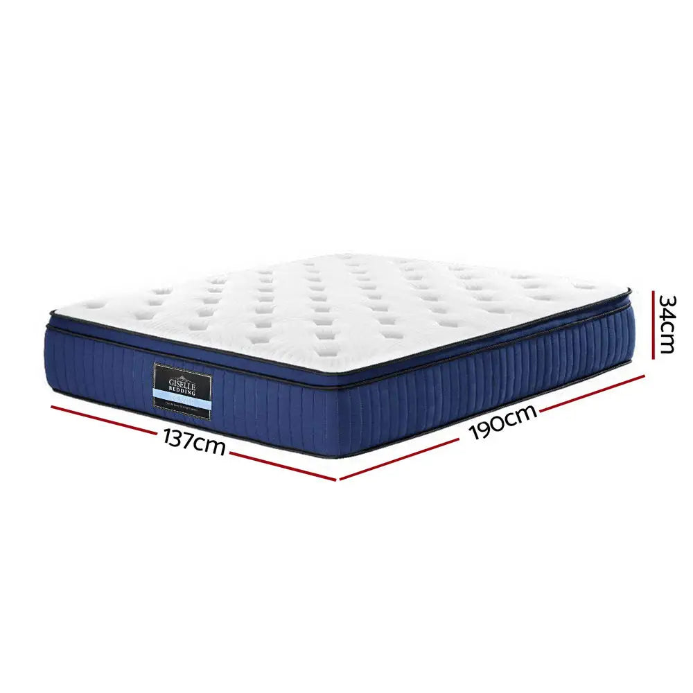 Giselle Bedding 34cm Mattress Cool Gel Memory Foam 7 Zone Double - Furniture > Mattresses