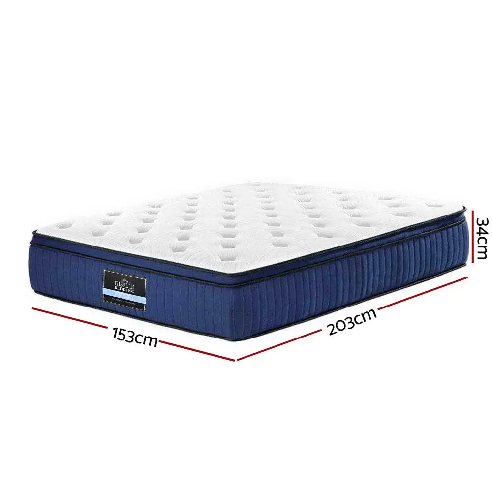 Giselle Bedding 34cm Mattress Cool Gel Memory Foam 7 Zone Queen - Furniture > Mattresses