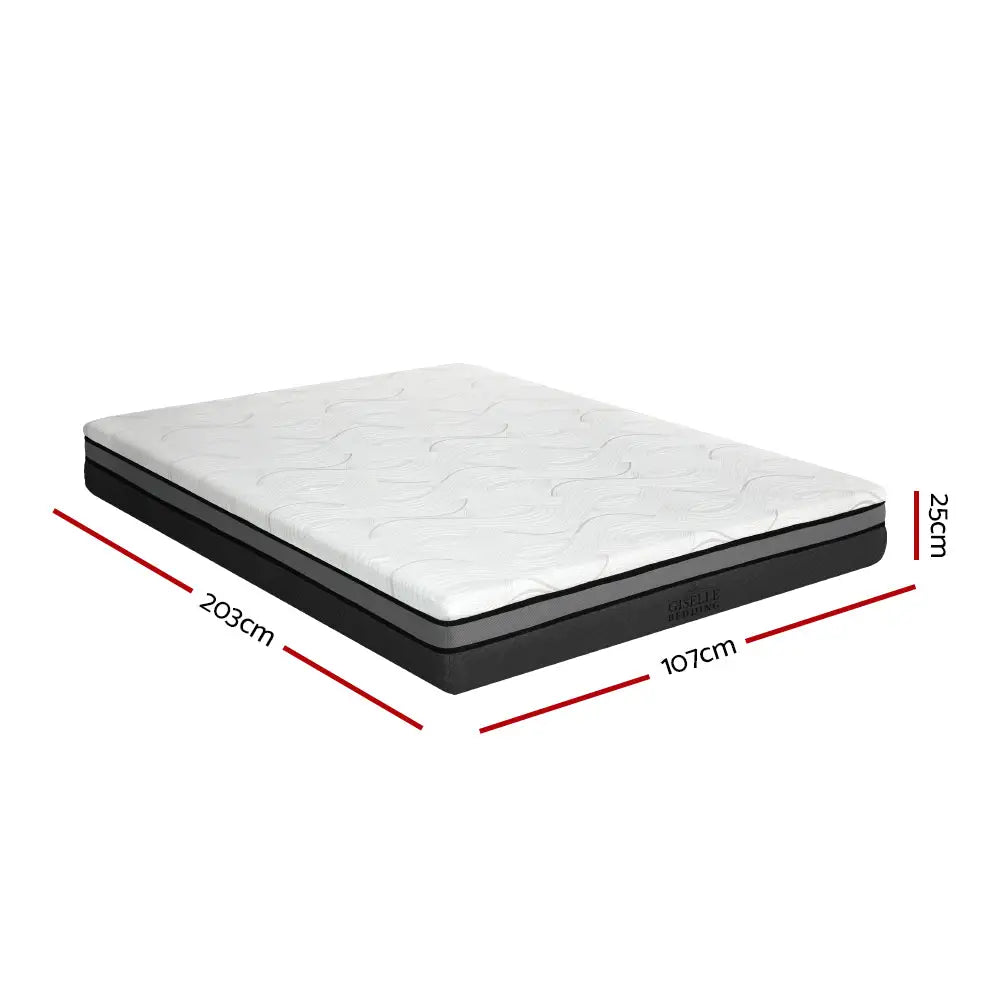 Giselle Bedding Memory Foam Mattress Bed Cool Gel Comfort King Single 25cm - Furniture > Mattresses