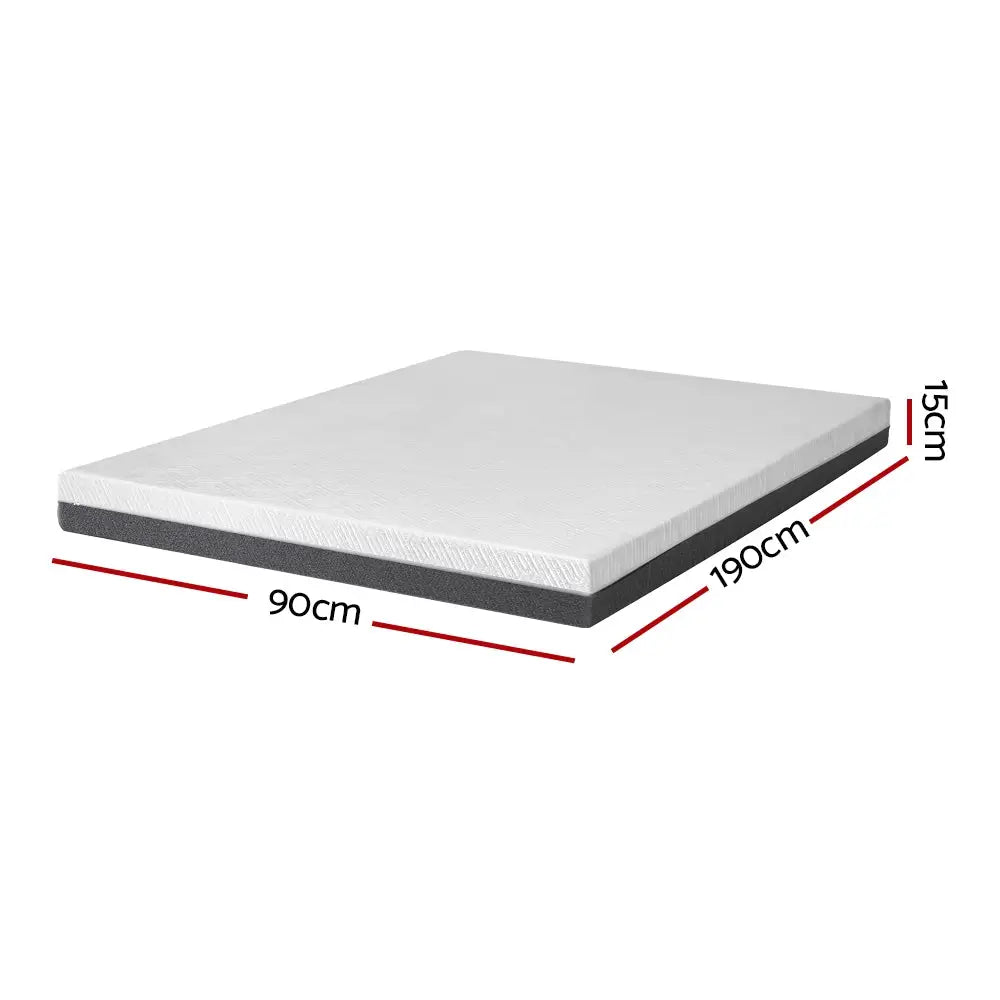 Giselle Bedding Memory Foam Mattress Bed Cool Gel Non Spring 15cm Single - Furniture > Mattresses