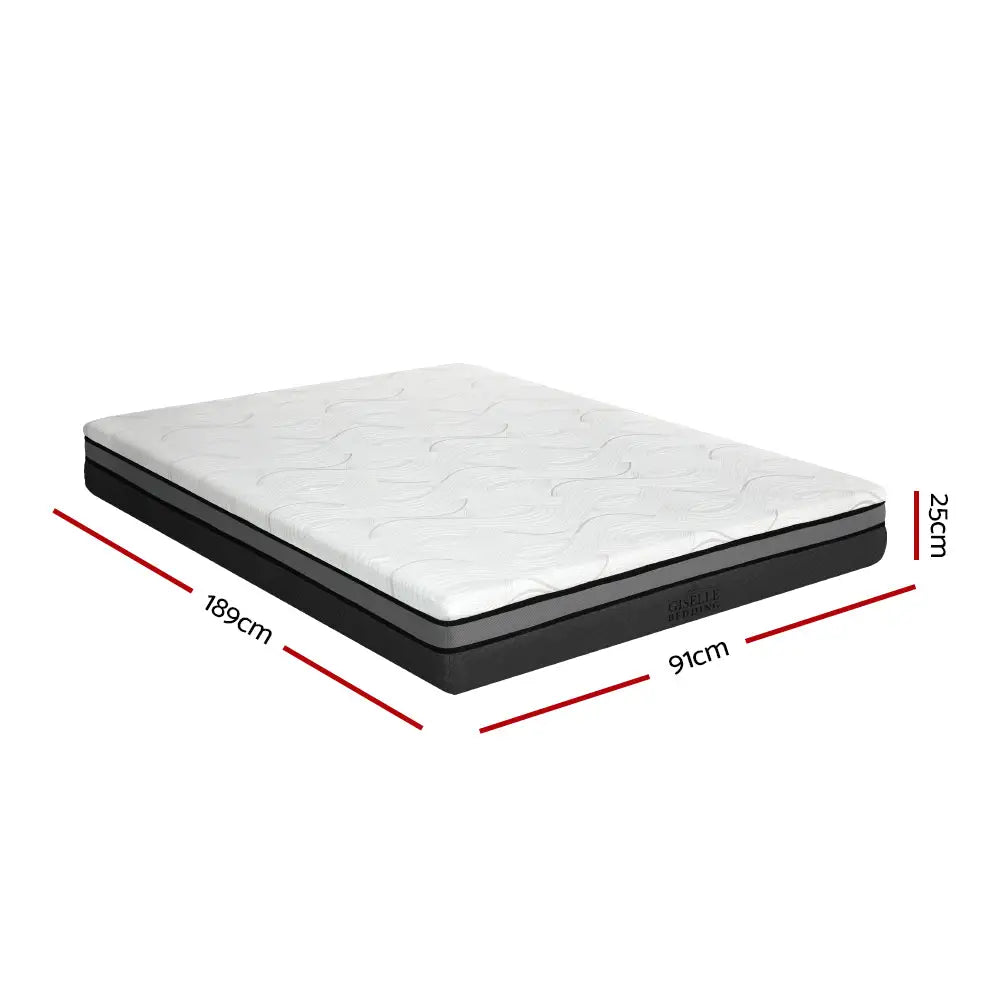 Giselle Bedding Memory Foam Mattress Bed Cool Gel Non Spring 25cm Single - Furniture > Mattresses