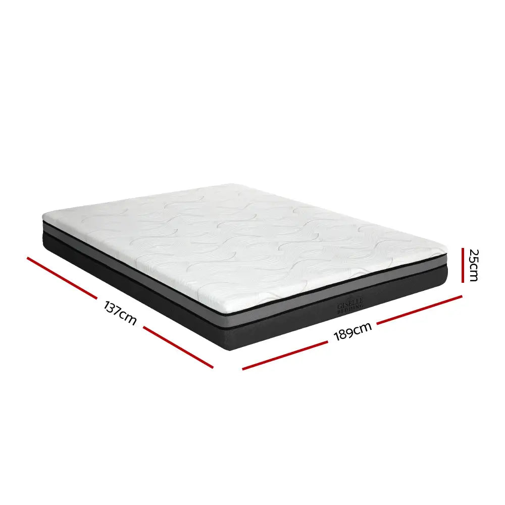 Giselle Bedding Memory Foam Mattress Bed Cool Gel Non Spring 25cm Double - Furniture > Mattresses