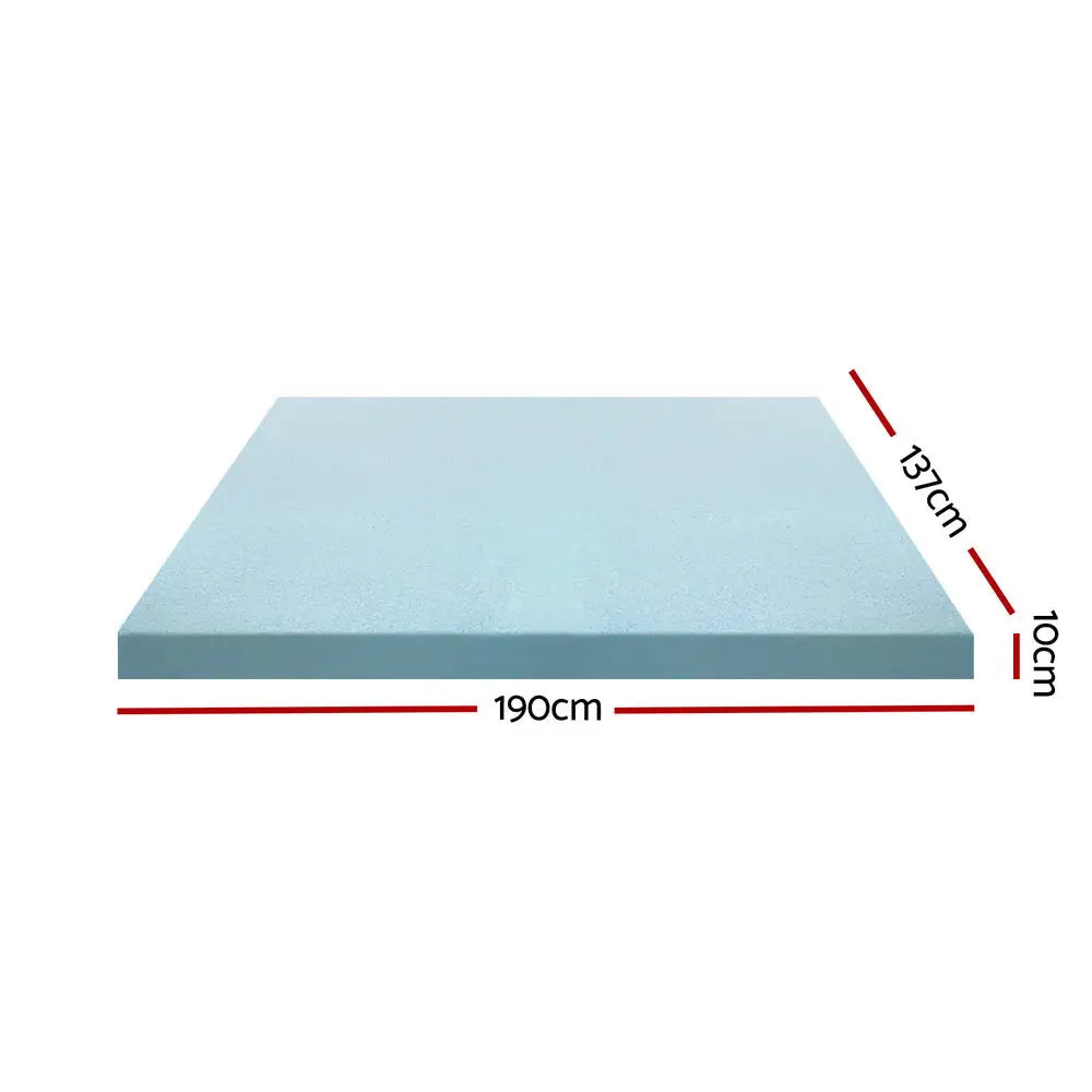 Giselle Bedding Memory Foam Mattress Topper Cool Gel Bed Mat Bamboo 10cm Double - Furniture > Mattresses