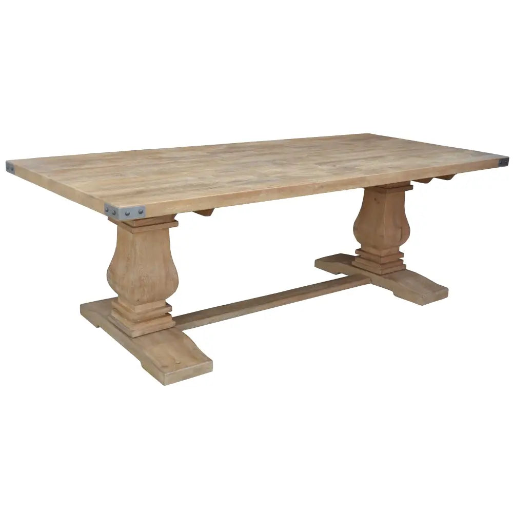 Gloriosa 3pc Dining Set 230cm Table 2 Bench Chair Solid Mango Wood - Honey Wash - Furniture > Dining