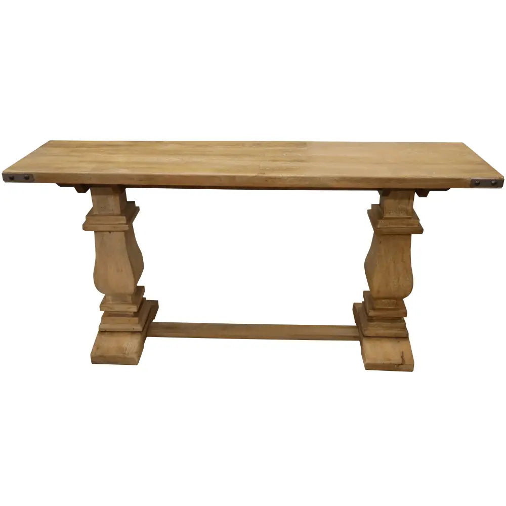 Gloriosa Console Entry Hallway Table 160cm Pedestal Mango Wood - Honey Wash - Furniture > Living Room