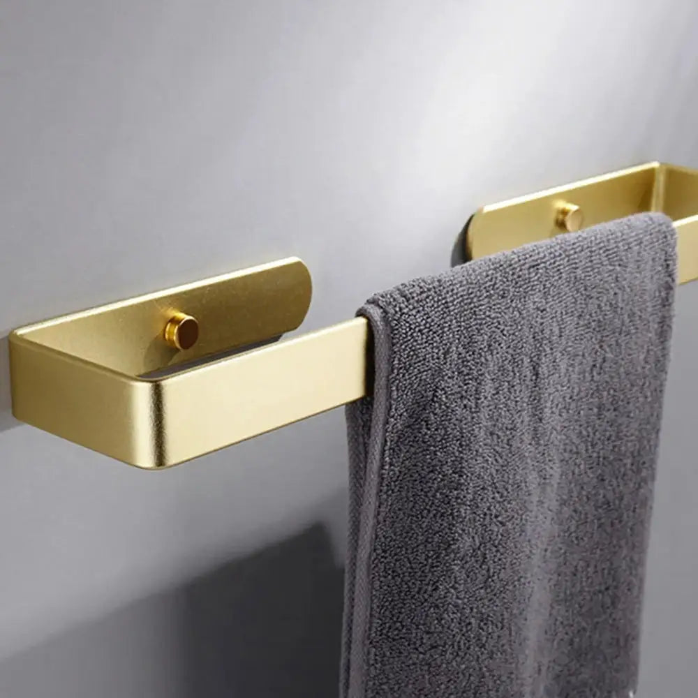 Gold Kitchen Bathroom Paper Holder Towel Holder Self Adhesive or Screw Mount 40cm - Home & Garden > Bathroom