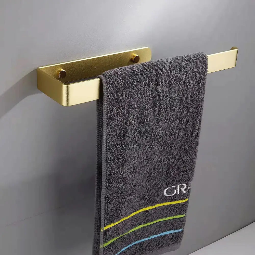Gold Kitchen Bathroom Paper Holder Towel Holder Self Adhesive or Screw Mount 31cm - Home & Garden > Bathroom