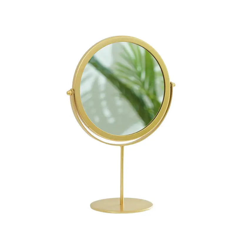 Gold Rotating Tabletop Makeup Mirror - 360° Swivel Vanity Mirror for Bedroom & Desk - Home & Garden > Decor > Mirrors