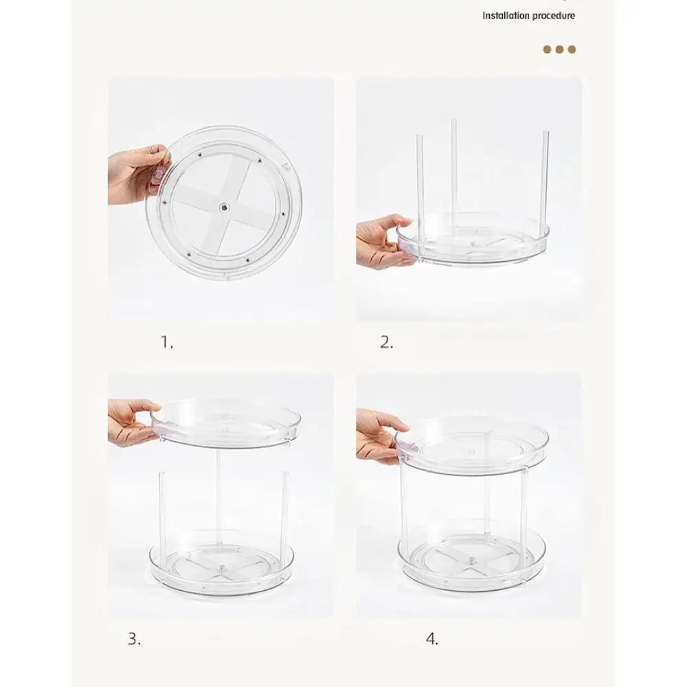 GOMINIMO 2 Tier Turntable Cabinet Organizer (Transparent) GO-TCO-100-BL - Home & Garden > Storage