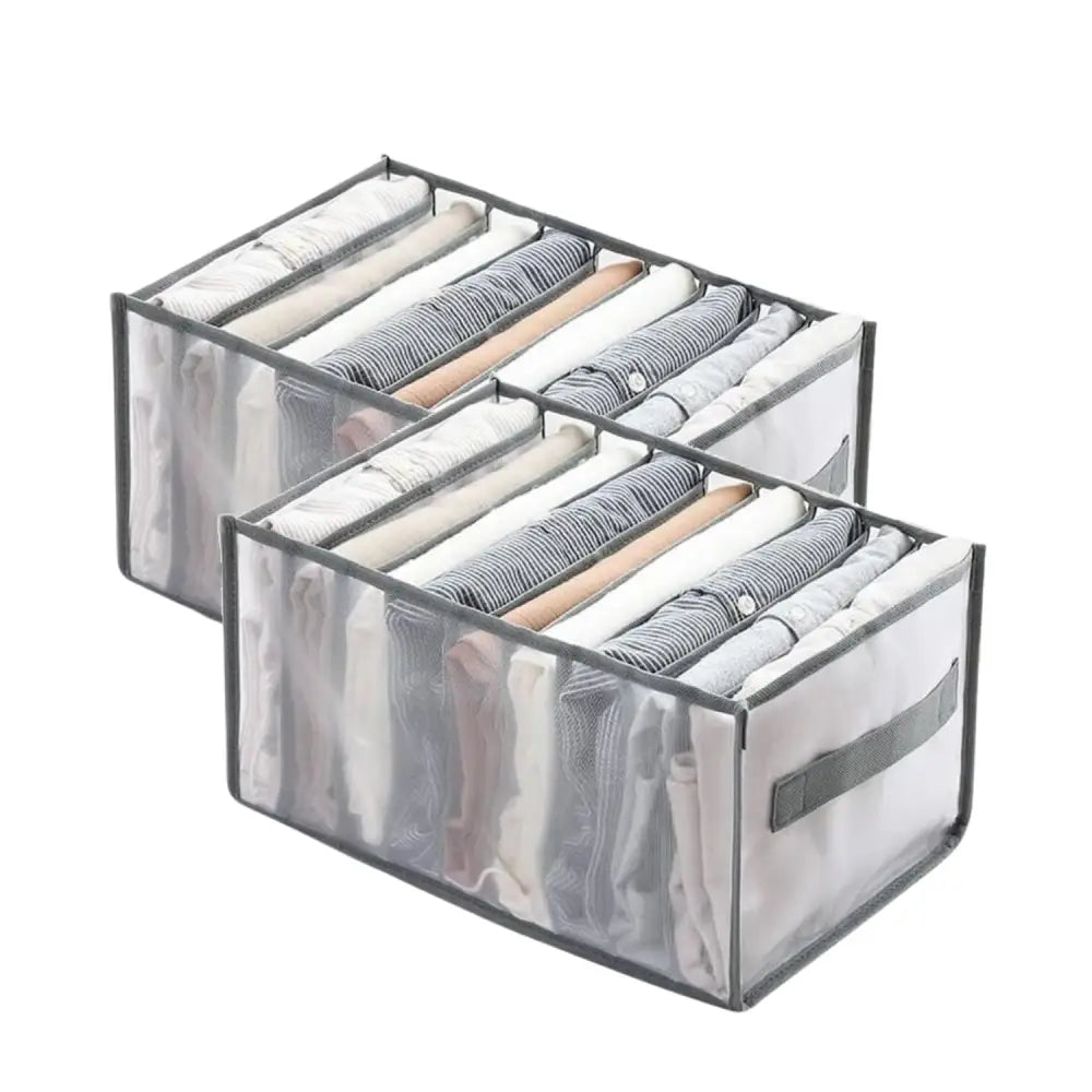 GOMINIMO 2PCS 9 Grids Wardrobe Clothes Organizer (Grey) - Home & Garden > Storage