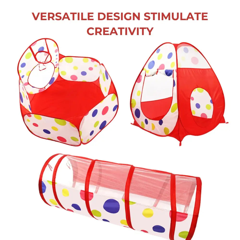 GOMINIMO 3 in 1 Mix Colour Dot Style Kids Play Tent GO-KT-114-LK - Baby & Kids > Kid’s Furniture