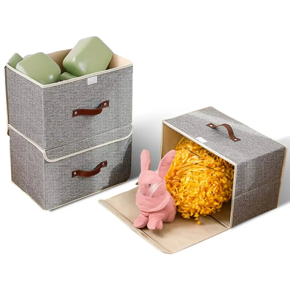 GOMINIMO 3 Pack 24L Foldable Storage Organizers (Gray) GO-FSCR-103-XHE - Home & Garden > Storage