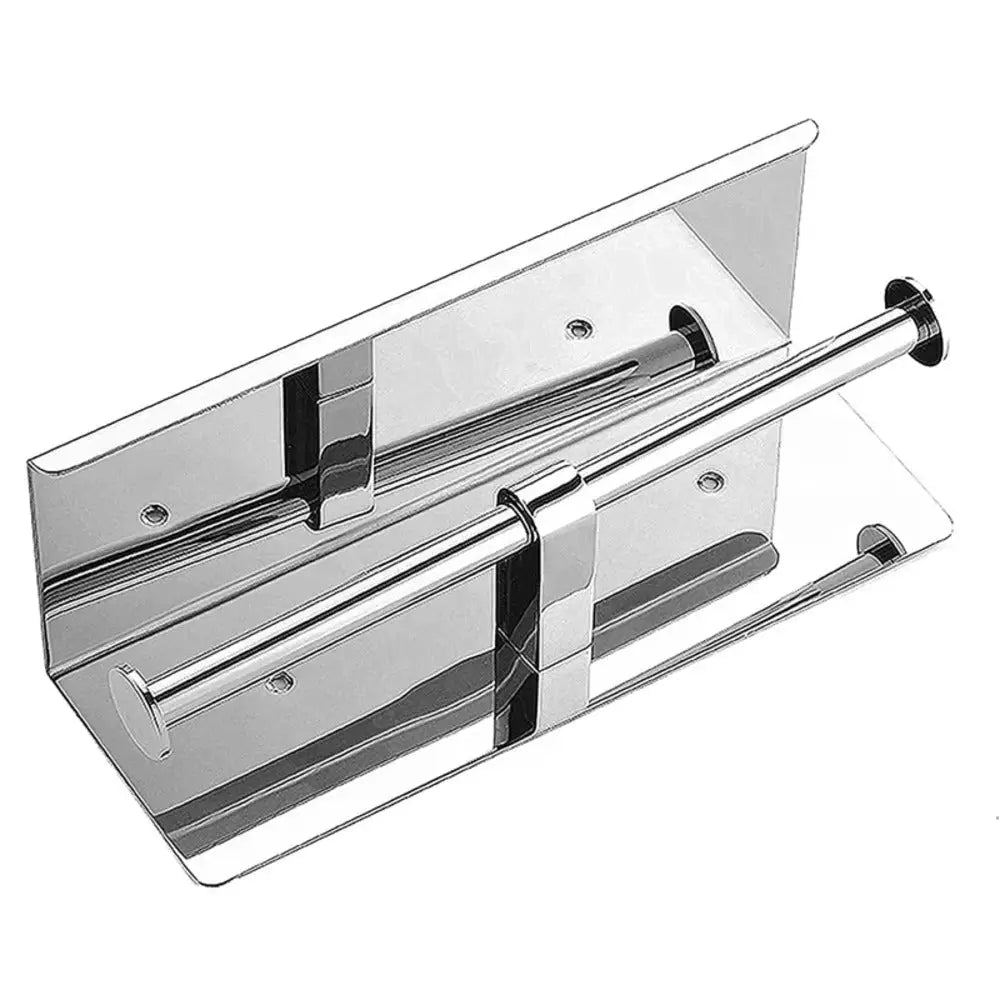 GOMINIMO 304 Stainless Steel Double Toilet Paper Roll Holder with Phone Shelf (Silver) - Home & Garden > Bathroom