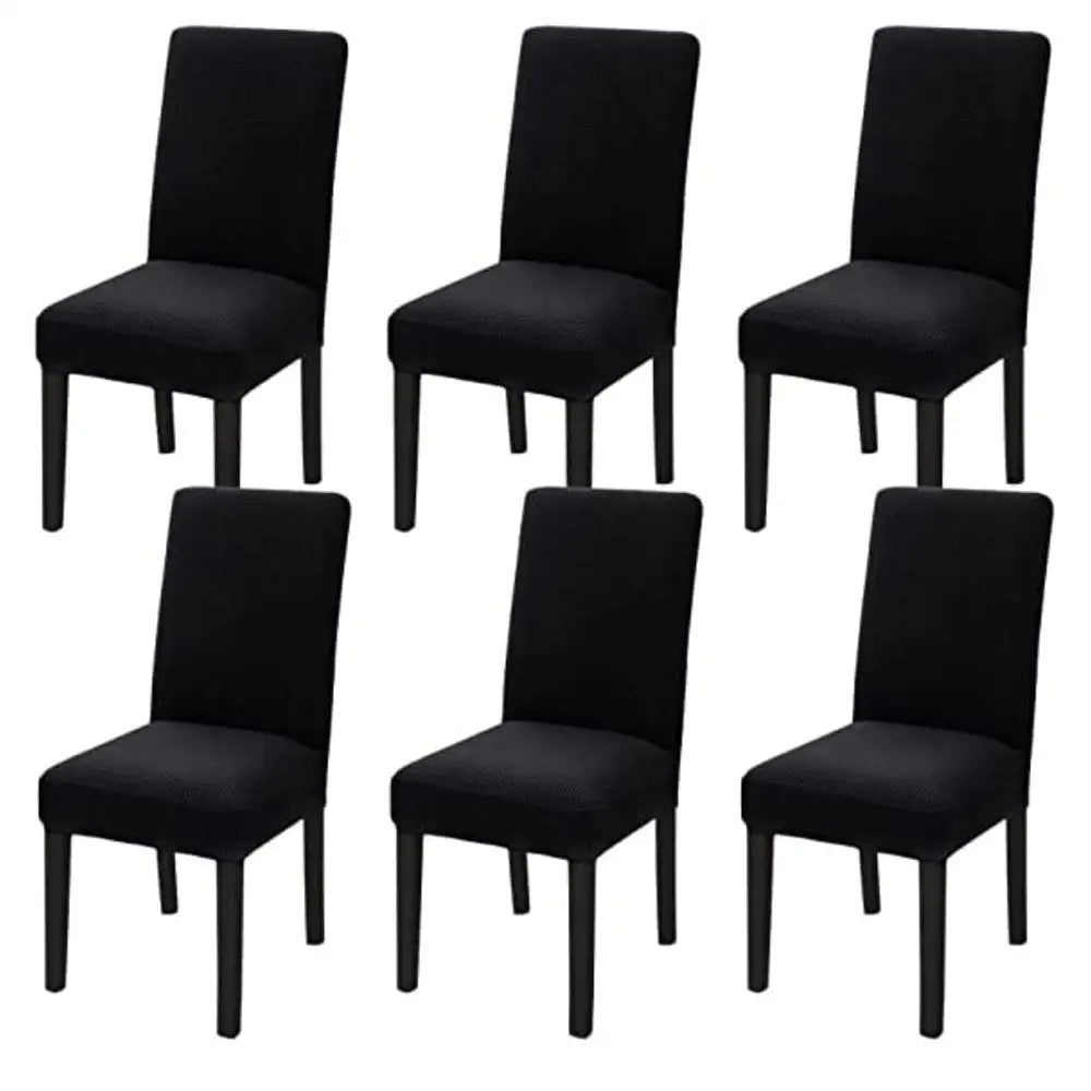 GOMINIMO 6pcs Dining Chair Slipcovers/ Protective Covers (Black) GO-DCS-102-RDT - Furniture > Dining