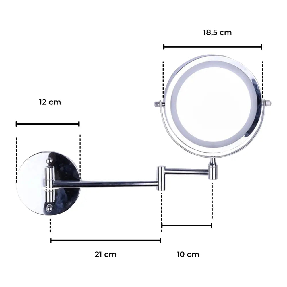 GOMINIMO 7 Inch Double-Sided LED Makeup Mirror with 10x Magnifying (Silver) - Health & Beauty > Makeup > Makeup Mirrors