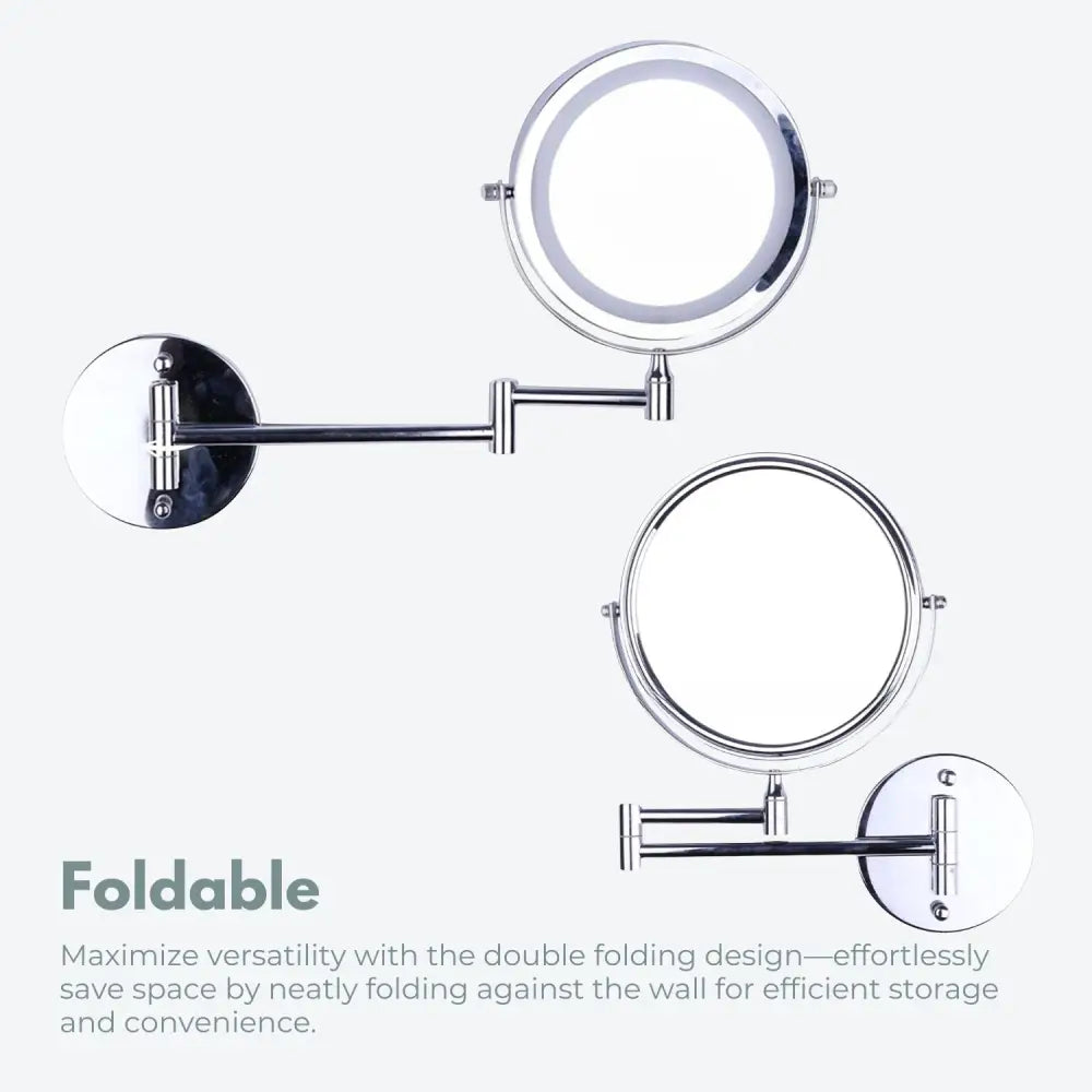 GOMINIMO 7 Inch Double-Sided LED Makeup Mirror with 10x Magnifying (Silver) - Health & Beauty > Makeup > Makeup Mirrors