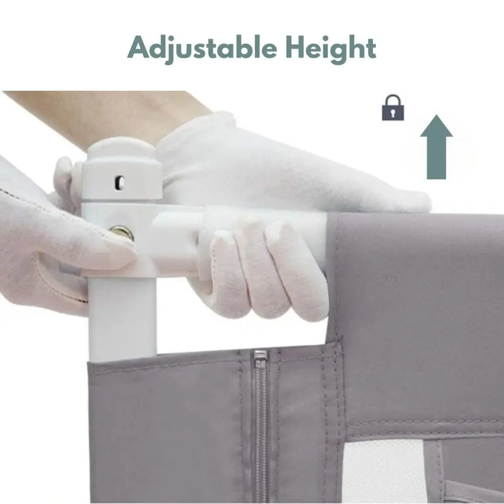 GOMINIMO 90CM Height Adjustable Folding Kids Safety Bed Rail (200X90CM Single Side 1 PCS Grey) - Baby & Kids > Gates &