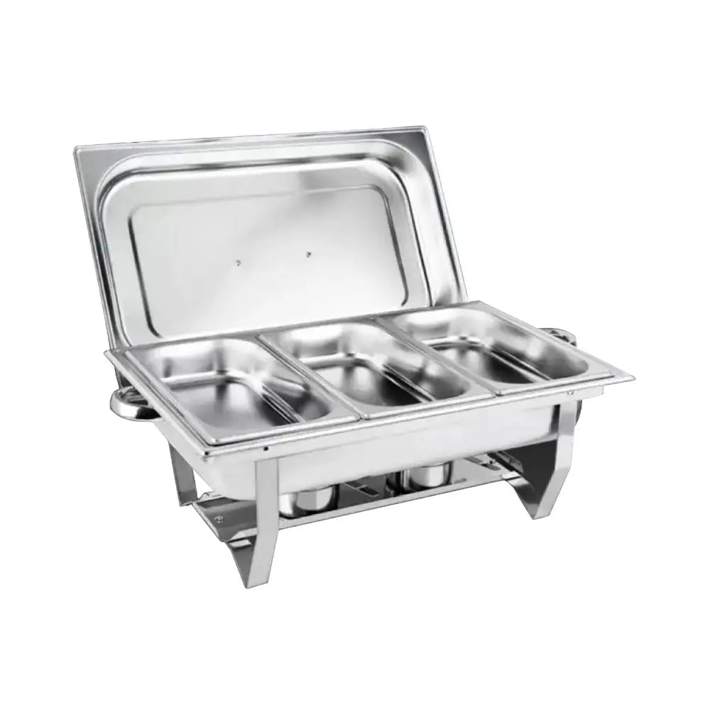 GOMINIMO 9L Chafing Dish Multifunctional Stainless Steel Food Buffet Warmer Pan (3x3L Triple Trays) - Home & Garden >
