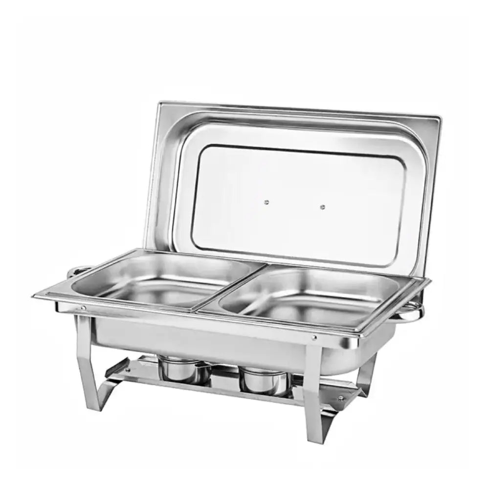 GOMINIMO 9L Chafing Dish Stainless Steel Food Buffet Warmer Pan (2x4.5L Dual Trays) GO-CDB-100-JZY - Home & Garden >
