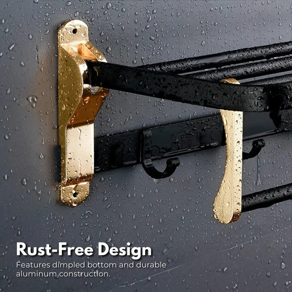 Gominimo Bathroom Wall Mount Black Gold Accessories Set (A) - Home & Garden > Bathroom Accessories > Bath Caddies